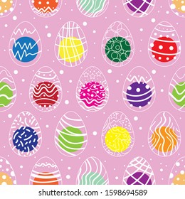 Easter egg seamless pattern. Vector illustration.