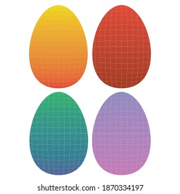 Easter Egg With Seamless Pattern Vector Illustration. Abstract Easter Egg Isolated On White Background