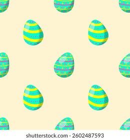 Easter egg seamless pattern vector illustration.