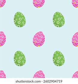 Easter egg seamless pattern vector illustration.