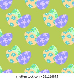 Easter egg seamless vector pattern. Holiday background