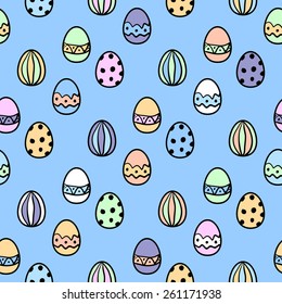 Easter egg seamless vector pattern. Holiday background
