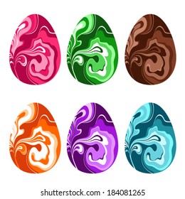 Easter egg set with abstract pattern 