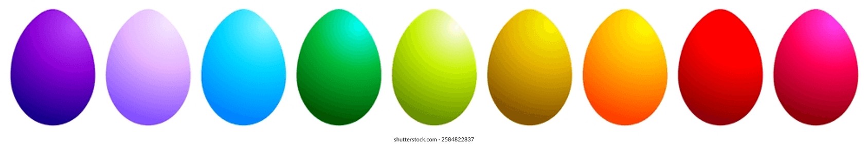 Easter egg set, colorful 3D Easter egg vector icons