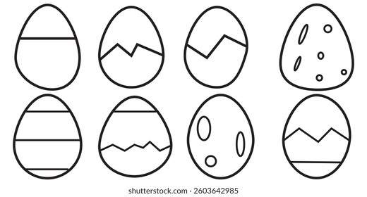 Easter egg set. Colorful eggs, ornament, pattern, decorative, dyed egg.