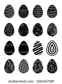 Easter egg set for design and decoration, flat design