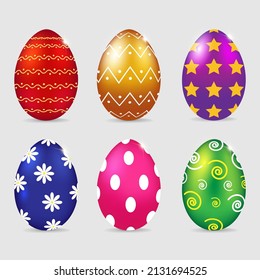 Easter egg set with different ornament.