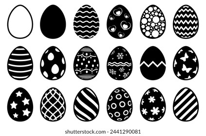 Easter Egg set icon. Easter eggs set signs - vector