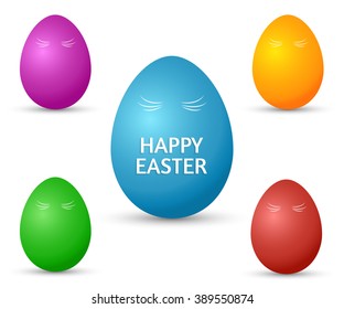 Easter egg set. Vector isolated.
