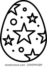 Easter egg set. Vector lineart set of egg with ornament. Perfect for easter pattern, stickers, coloring page, logo, banner. Hand drawn easter illustration