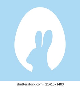 Easter egg shape with bunny silhouette. Easter Concept