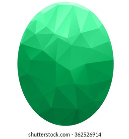 Easter egg shape green color in geometric rumpled triangular low poly origami style graphic illustration,mosaic polygonal style.Symbol of Happy Easter Day background.