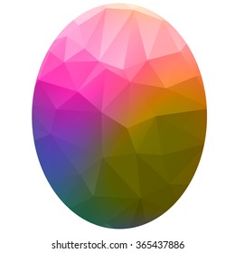 Easter egg shape multicolor in geometric rumpled triangular low poly origami style graphic illustration,mosaic polygonal style.Symbol of Happy Easter Day background.