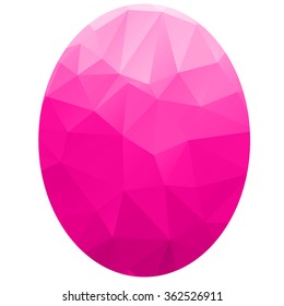 Easter egg shape pink color in geometric rumpled triangular low poly origami style graphic illustration,mosaic polygonal style.Symbol of Happy Easter Day background.