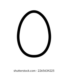 easter egg shape, simple black line editable vector illustration