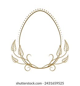 Easter egg shape vintage floral frame