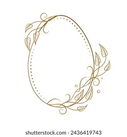 Easter egg shape vintage floral frame