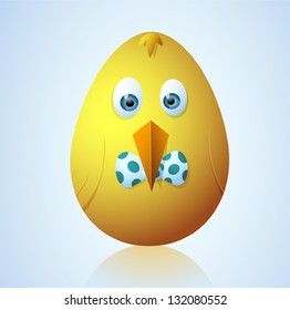 Easter egg shaped as baby chicken. EPS 10