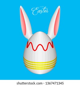 Easter egg shaped bunny. Happy easter banner. Vector illustration design