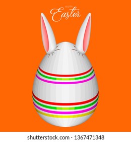 Easter egg shaped bunny. Happy easter banner. Vector illustration design