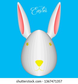 Easter egg shaped bunny. Happy easter banner. Vector illustration design