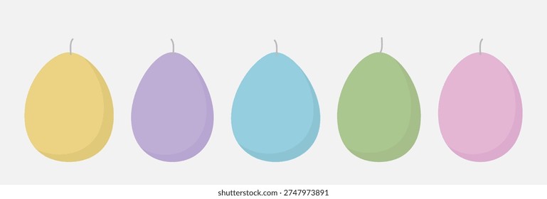 Easter Egg Shaped Candle Decoration Set.
Pastel Easter Egg Candle Flat Vector Collection.
Spring Egg Candle Home Decor Illustration Set.