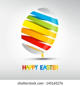 Easter egg, shiny colors, Happy Easter celebration, vector