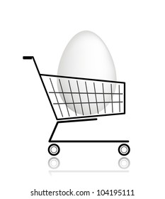 Easter egg  in shopping cart for your design