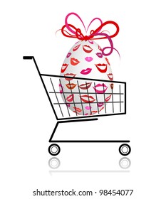 Easter egg  in shopping cart for your design