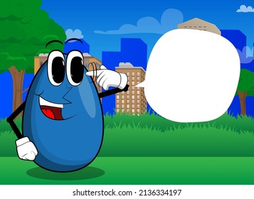 Easter Egg shows a you're nuts gesture by twisting his finger around his temple. Cartoon character with funny face for the Easter holiday.