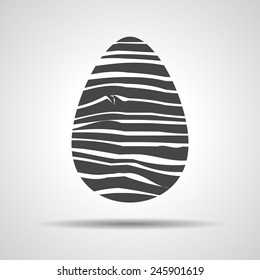 Easter egg sign icon with curved lines. Easter tradition symbol.