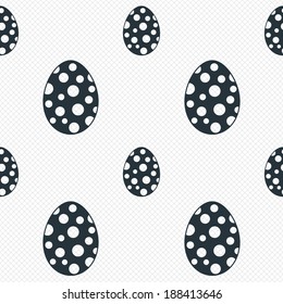 Easter egg sign icon. Easter tradition symbol. Seamless grid lines texture. Cells repeating pattern. White texture background. Vector