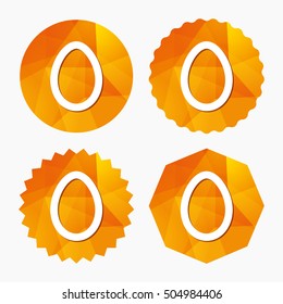 Easter egg sign icon. Easter tradition symbol.