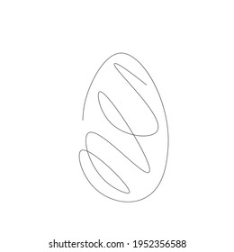 Easter egg silhouette line drawing vector illustration