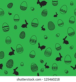 Easter egg silhouette seamless background