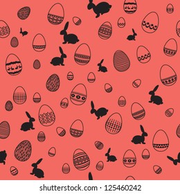 Easter egg silhouette seamless background
