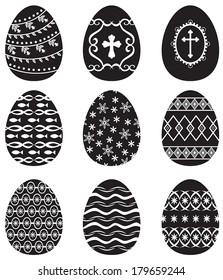 Easter egg silhouette set