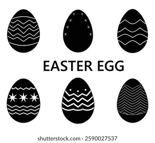 Easter egg silhouette vector on white background