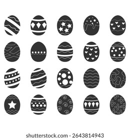 Easter Egg Silhouettes. Easy To Edit. EPS 10