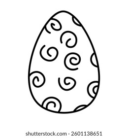 Easter egg with a simple hand-drawn outline. A minimalist and stylish spring holiday design.