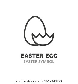 Easter egg simple  line icon. Easter holiday symbol. Vector illustration symbol elements for web design.