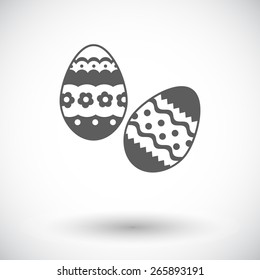 Easter Egg. Single flat icon on white background. Vector illustration.