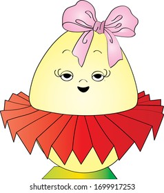 easter egg in a skirt and a bow