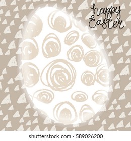 easter egg soft tone illustration.Vector happy easter and background  doodle hand made written. 
