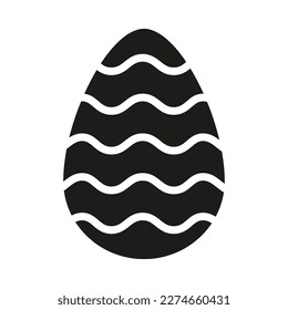 Easter egg solid icon. Easter eggs decorated painting. Vector Illustration.