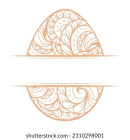 Easter egg split monogram. Vector illustration.