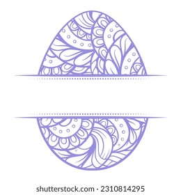 Easter egg split monogram. Vector illustration.