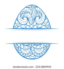 Easter egg split monogram. Vector illustration.