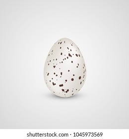 Easter egg with spots isolated on white background. Paschal eggs. 3D Quail Egg. Vector illustration