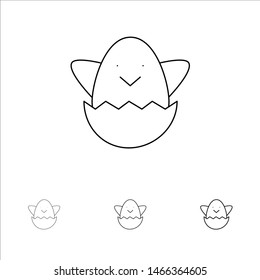 Easter, Egg, Spring Bold and thin black line icon set. Vector Icon Template background